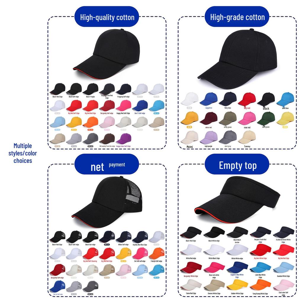 Customized Cotton Baseball Cap with Printed Logo for Men and Women - Duckbill Sun Hat for Work or Leisure.