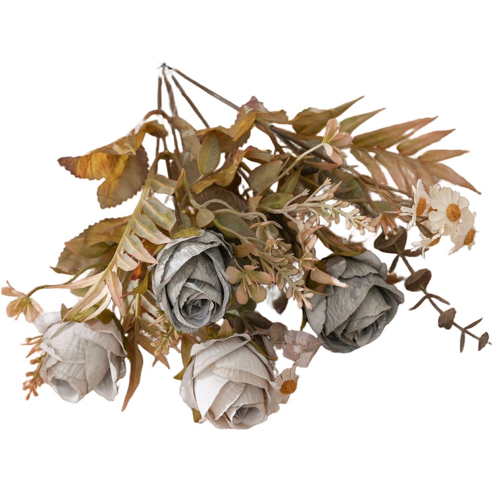 Lifelike Texture Faux Rose Bouquet Artificial Roses Cloth Petals