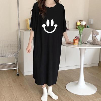 Camicia da notte premaman in finta seta di cotone per donne plus-size, pigiama estivo leggero, abbigliamento alla moda per future mamme