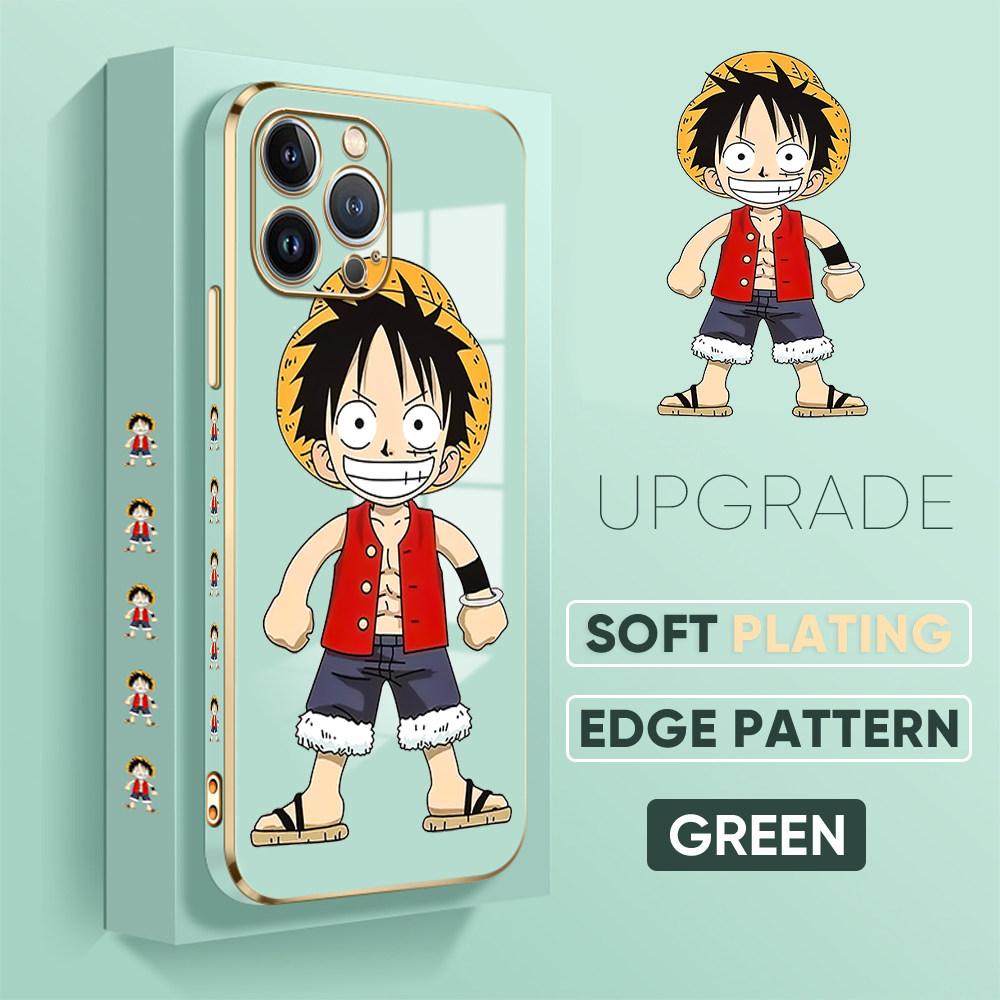 For iPhone 16 15 Max Samsung S24 S23 Plus A15 A35 A53 A73 Xiaomi 11T 12T 13T Redmi 13C Cartoon Soft TPU Full Lens Protect Cute Luffy Phone Case
