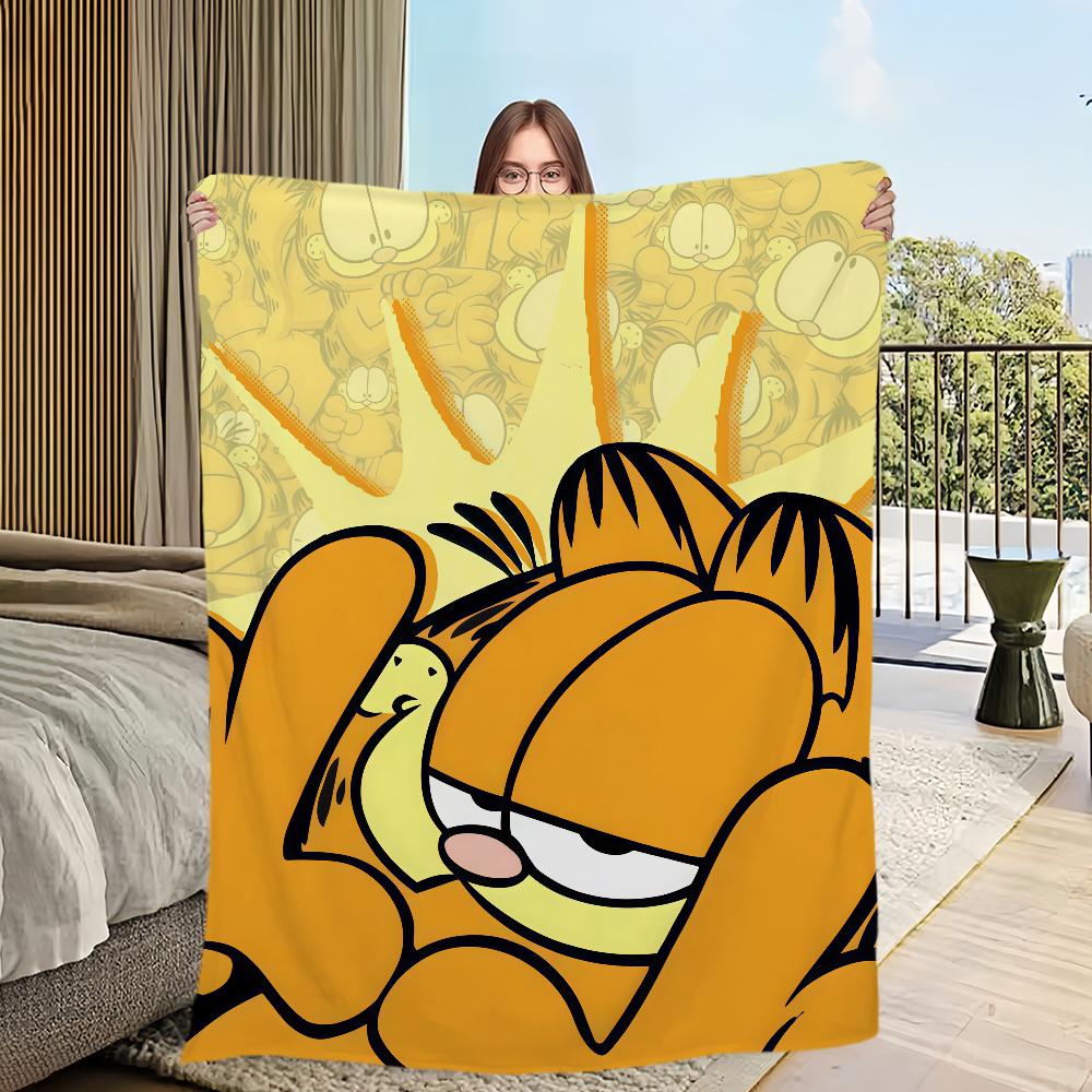 Cartoon Cute G-Garfield-ES Blanket Flannel warm comfort soft plush blanket For Picnic Beds Sofas Homes And Bedrooms