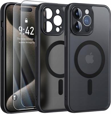 Magsafe Case Matte Black For Apple Iphone 16 Pro + 2X Glass