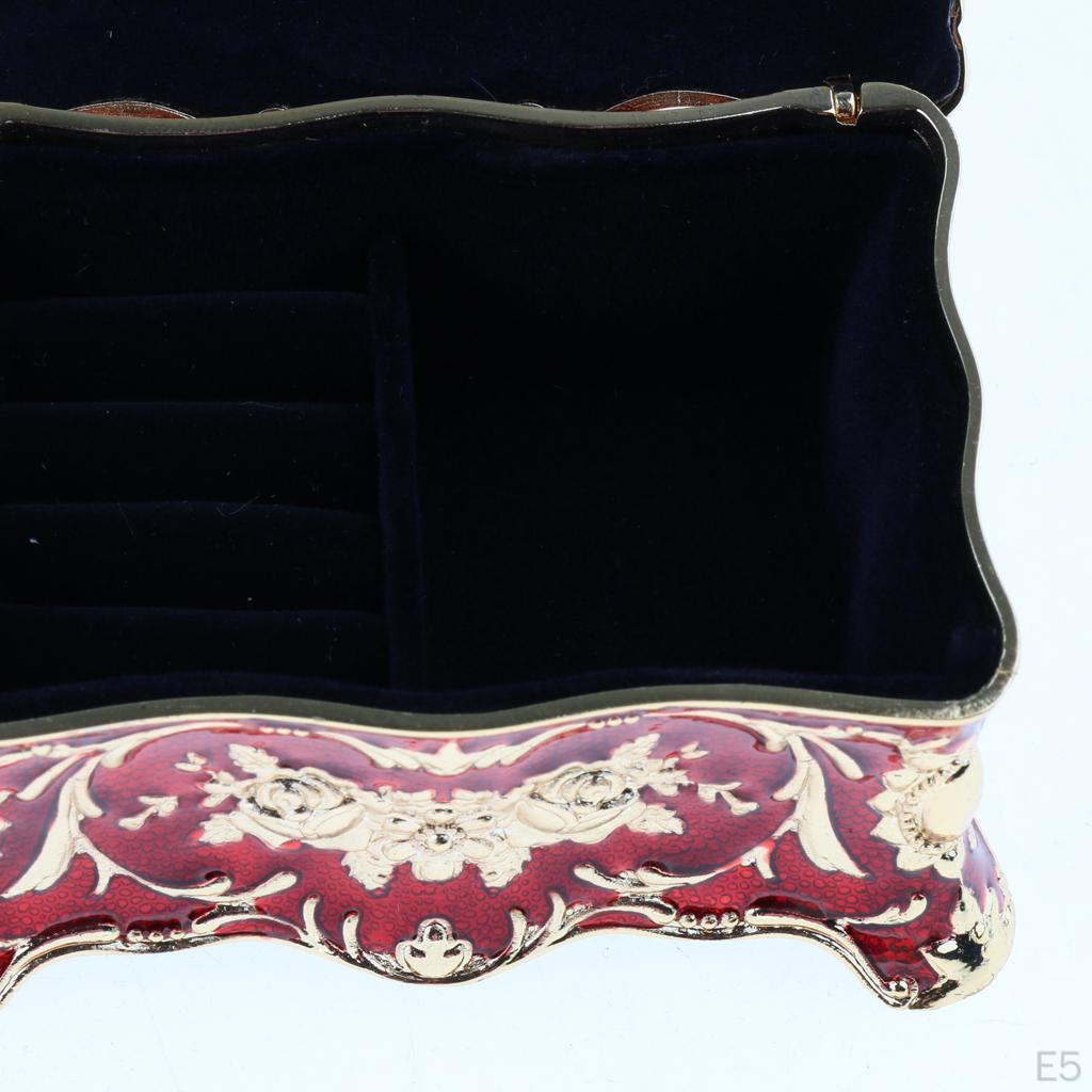 Finish Vintage Jewelry Box, Floral Engraved Surface with flowers Carvings