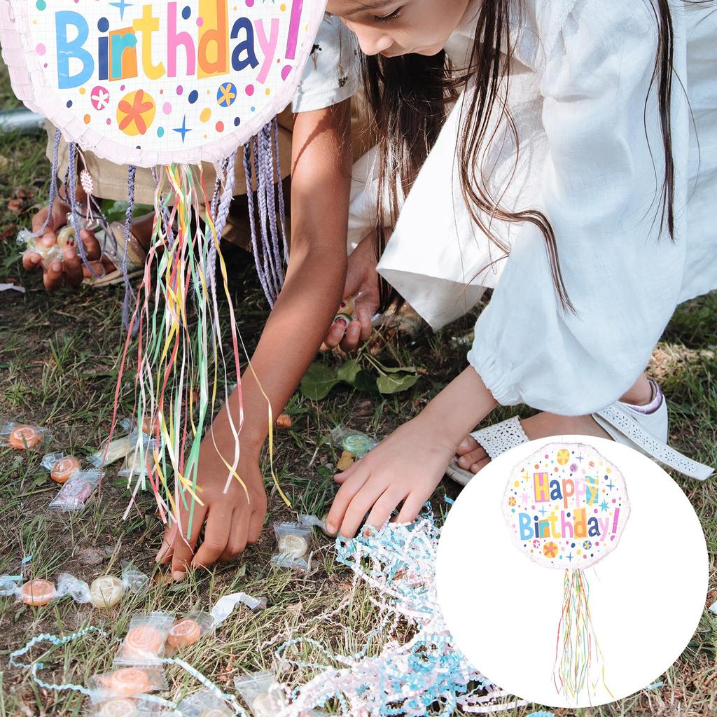 EXCEART Pinata Tečka Narozeninová Pinata Herní Rekvizity Narozeninové Překvapení Úder Zábavná Oslava Dárek Dekorace Párty Papír Všechno Nejlepší k Narozeninám 1 Sada