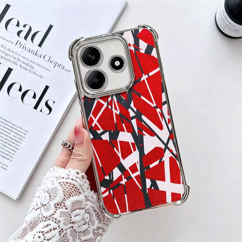 Eddie Van Halen Graphic Guitar Plating Phone Case For Xiaomi Redmi Note 14 15 Pro Plus 13 12 11 11S 11T 10 9S 9 5G Anti-Fall Air
