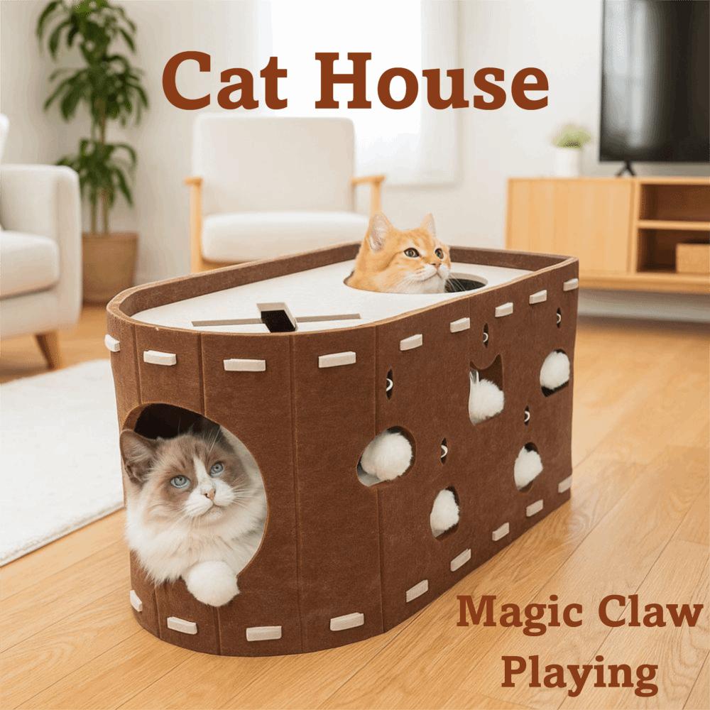 Felt Cat Bed All-in-one Cat Castle House Japanese Style Cat House  Four Seasons