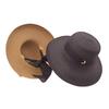 Hepburn Style Big-Brimmed Straw Hat Women'S Summer French Foldable Sunscreen Face Cover Vacation Beach Travel Sun Hat Flat Top