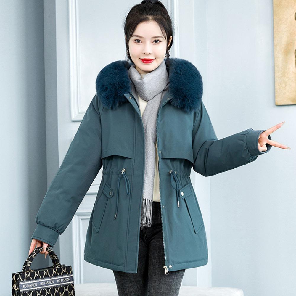 The New Pie Overcomes the Coat for Women's Medium and Long Korean Version of the Waist Cotton-padded Jacket with Down Cotton-padded Jacket.