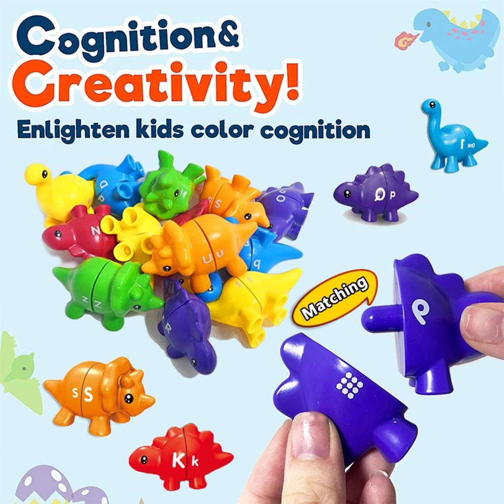 Matching Letters Fine Motor Toy Abc Dinosaur Alphabet Match Game With Uppercase Lowercase Montessori Learning Toys For Boy Girl