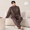 [Shopping mall quality] Couple pajamas women's autumn and winter velvet thickened turtleneck flannel men's loungewear set