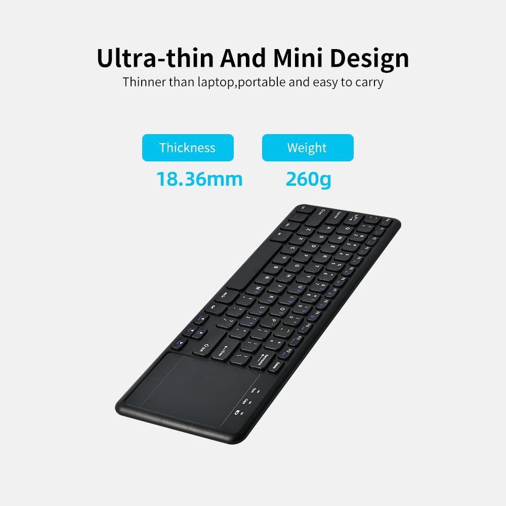 2.4G wireless keyboard with Multifunctional touchpad 78 Key ultra thin office Portable Keyboard for Windows Android