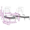 2 Piece Sun Lounger Set with Canopy and Table Beige Poly Rattan