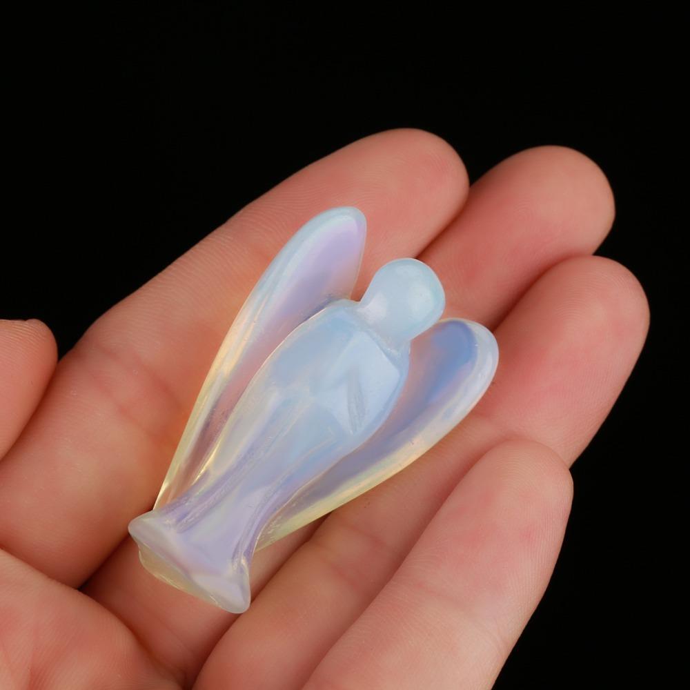 Angel Opal Angel Figurine Polished Angel Stone Statues Crystal Guardian Angel Protection Guardian