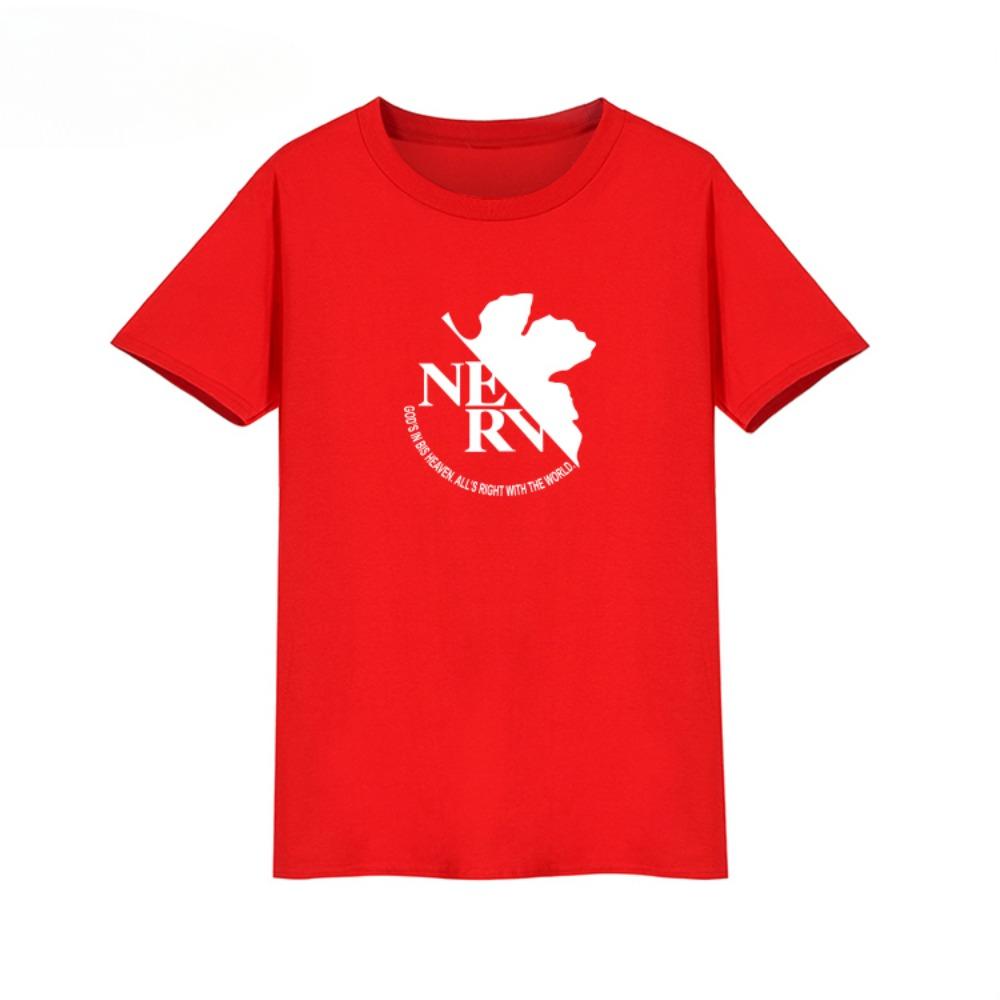 

EVA New World Evangelion Ling Boli Theatre Version NERV Logo T-shirt Round Short Sleeve Men Women Fashion T-shirt 3XL