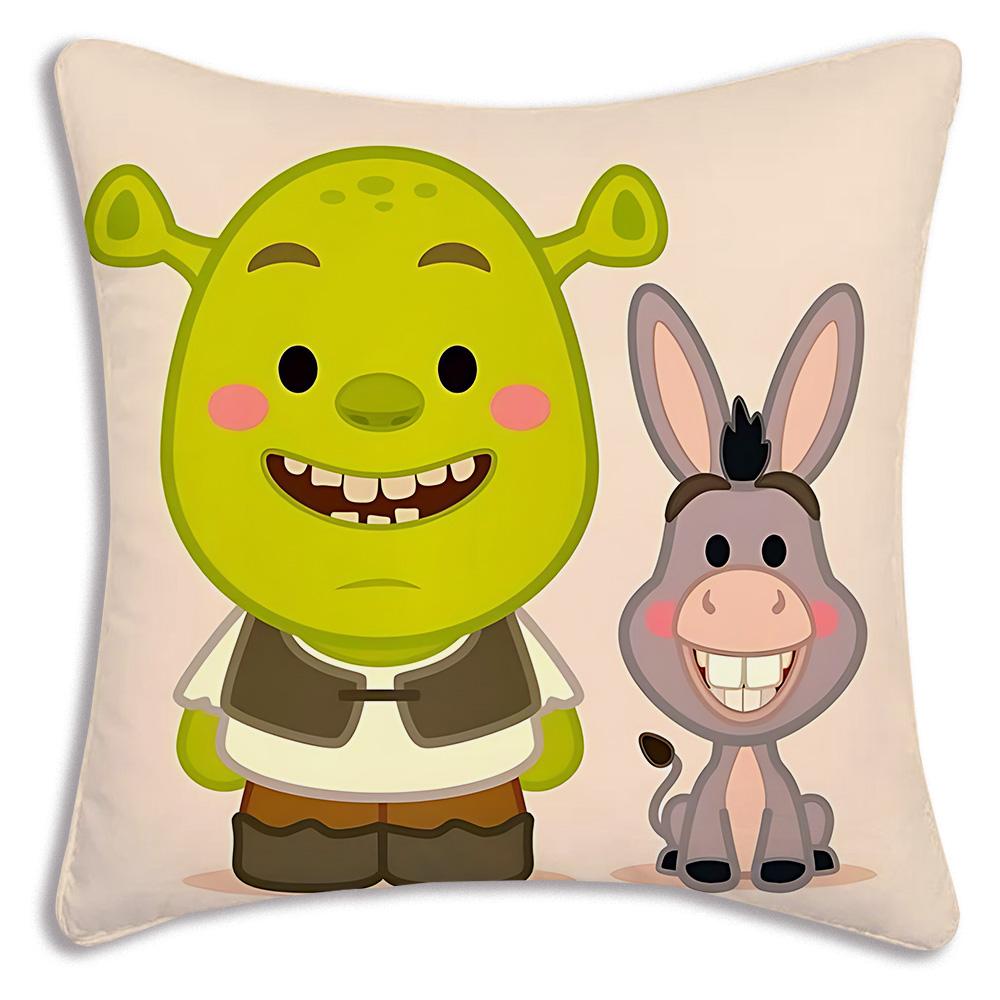 Federe per Cuscino Divertenti Shrek Film Fantasy Cartone Animato Divano Decorativo Casa Stampa Double-Sided Corto Peluche Cuscino Carino