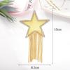 Colorful Tassel Cloth Patch with Diamond Star Design and Hot Melt Adhesive