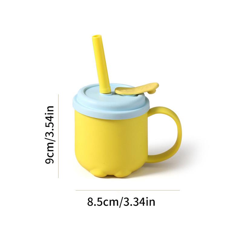 200 ml vannflaske for barn vann sippy kopp med silikon sugerør Lekkasikker plast vannflasker Kreativ tegneserie vannkopp