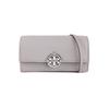 Miller Double T Logo Adjustable Shoulder Strap Pebbled Leather Shoulder Bag Crossbody Bag Women Shoulder Bag Beach-Gray 137145-029