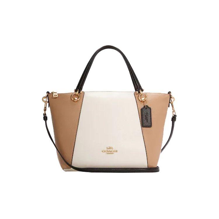 

Coach Kacey 21 Classic Logo Polished Leather Dumpling Bag Women Shoulder Bag Milk-Tea White C6841-IMCAH Basic Set (Bag+Dust Bag)