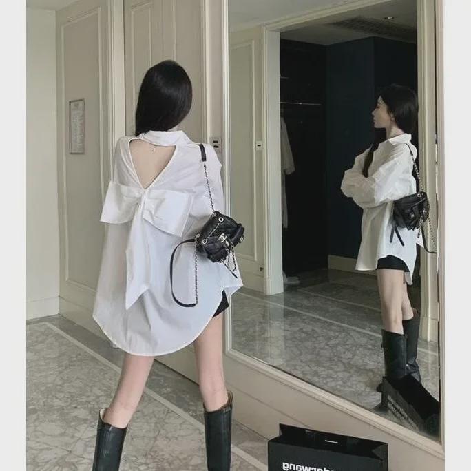 2024 Herbsthemd mit Fliege hinten: Schickes, vielseitiges Design