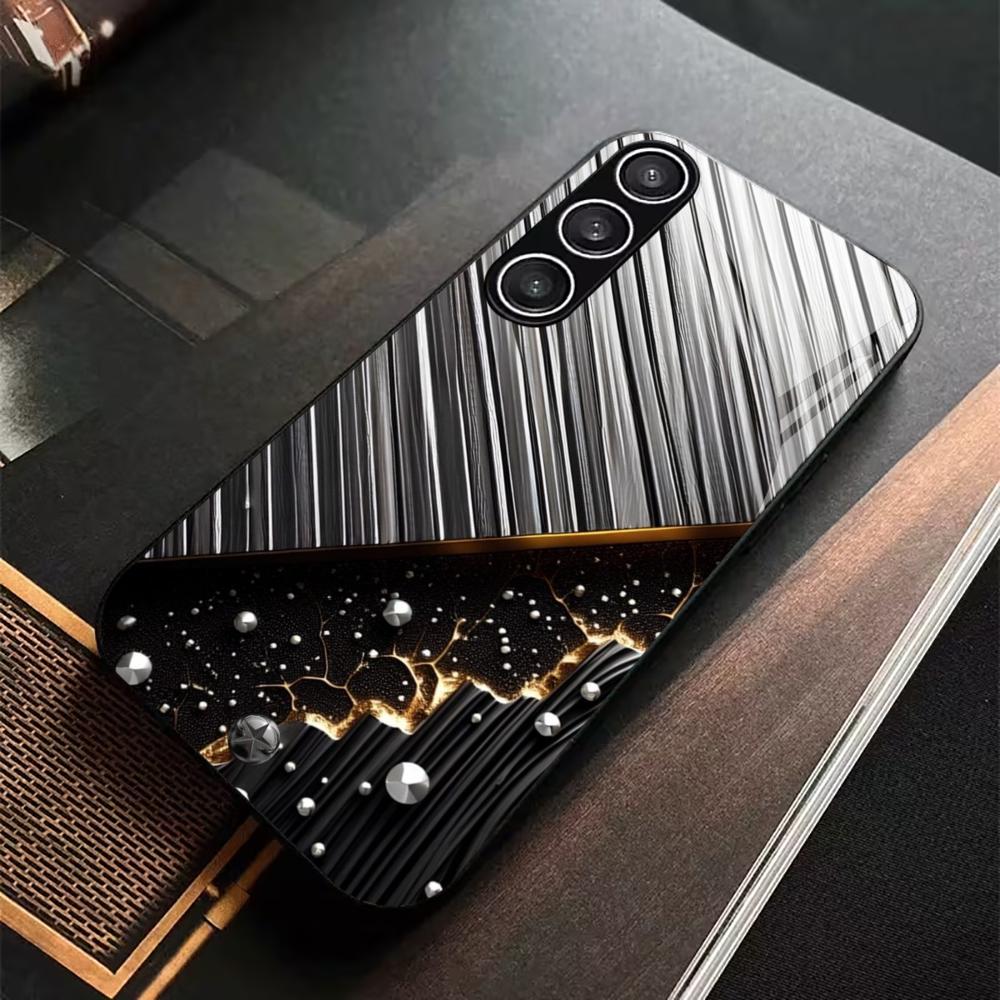 Trend Men's Section Exquisite PhoneCase Glass PhoneCase for Samsung Galaxy S26 S25 S24 S23 S22 S21 FE Ultra Plus Dropresistant