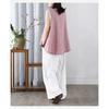 Retro Women's New Style Spliced Loose V-neck All-match Sleeveless Cardigan Waistcoat