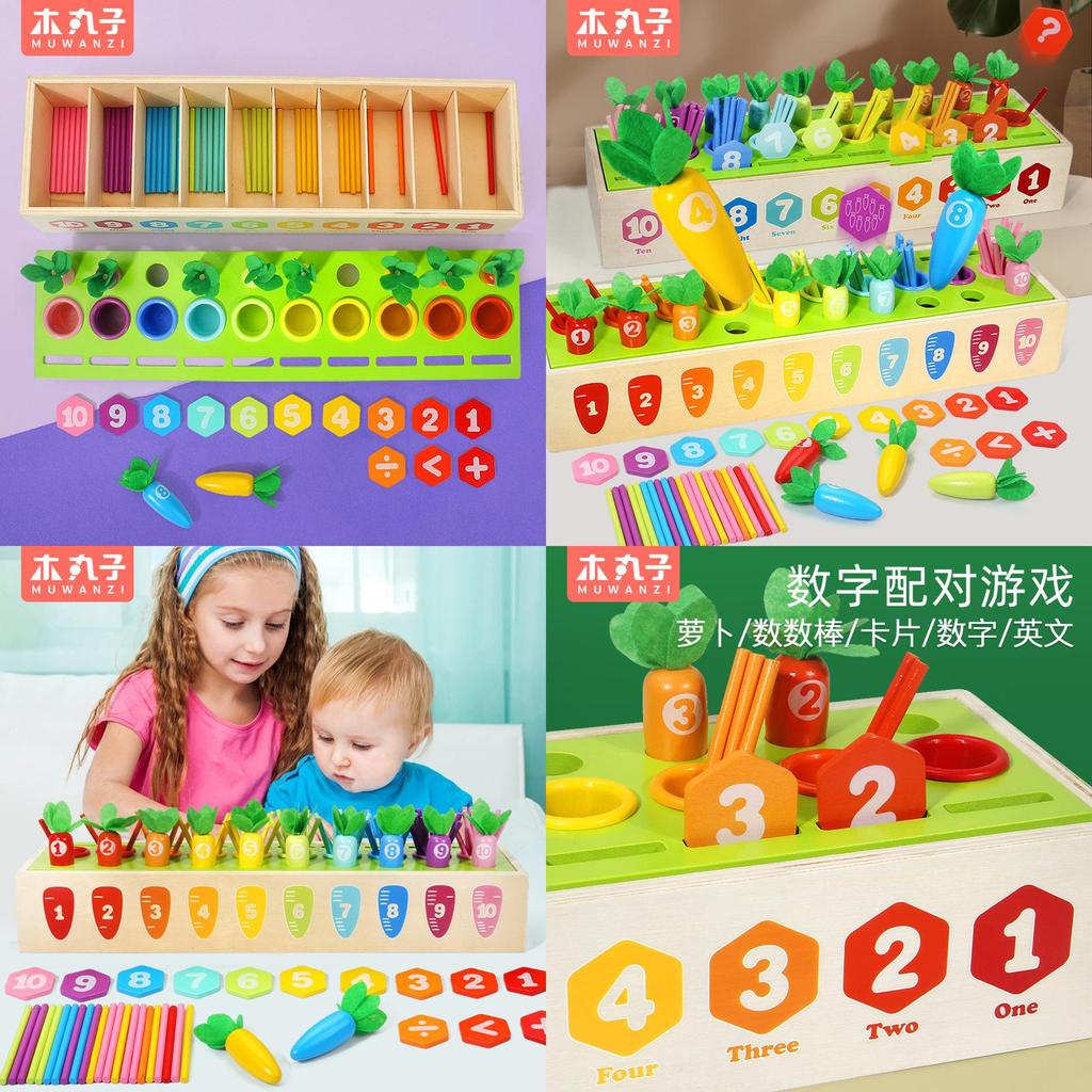 Wooden Carrot Matching Puzzle For Preschoolers With Educational Skills For Kids Ages 3 To 6