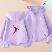 Children's Zipper Style Basketball Sweatshirt Fashion Idol star Coat Boys Girls 3-12 Yrs Hoodies Sports Casual Cardigan Clothing