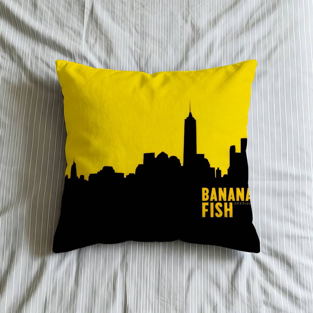 Bbanana Fish Anime Cushion Cover Inches Farmhouse Decor Home Throw Pillow Covers For Couch Decorations