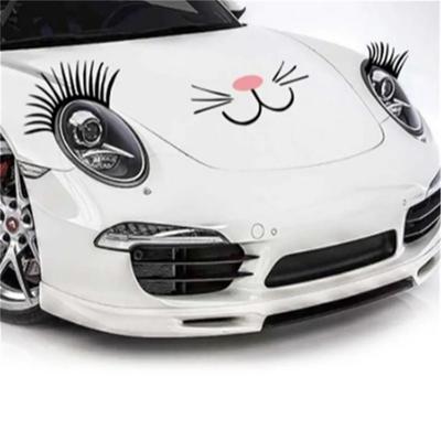2 Stück 3D Charmante Falsche Wimpern Autoaufkleber Niedlicher Schwarzer Wimpernaufkleber Autoscheinwerfer Dekoration Kreatives Lustiges Autozubehör Neu