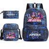 Large Capacity Schoolbag with Shoulder Strap; Student Three-piece Pencil Case Set