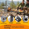 Small Camping Wood Stove with Oven & Camping Table with Chimney Pipe Stainless Steel for Cooking Hiking Fishing Backpacking