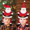 Cartoon Santa Claus Hat Ornaments Plush Christmas Cap Creative Christmas Cosplay Costume  Gifts
