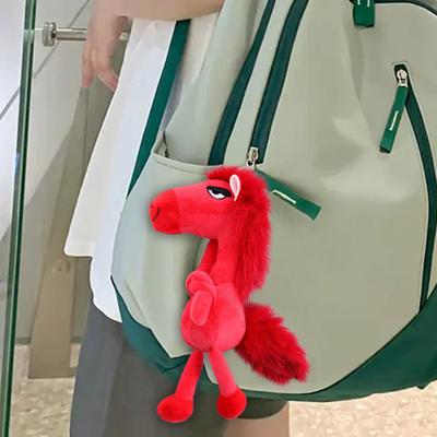 Plush Horse Keychain Lucky Horse Mascot Pendant for Bag Backpack Purse Fluffy Horse Keyring Cony Pony Doll Ornament