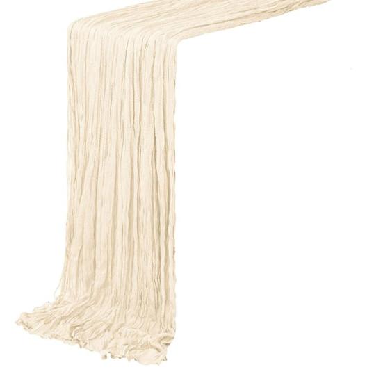 Nordic Pleated Table Runner Textured Gauze Fabric Decorative Tablecloth for Wedding Party Decor Wrinkle Napkins Placemats Elegant Photography Backdrop