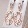 Unique Flower Ethnic Bridal Pendant Earrings For Women Fashion Rose Gold High Quality Daily Fine Boho Jewelry