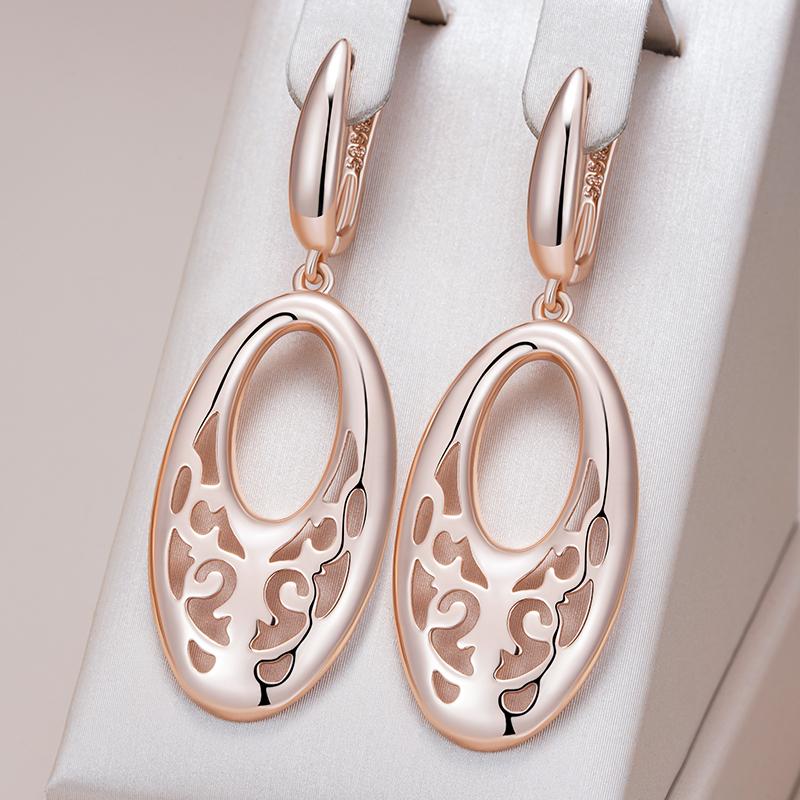 Unique Flower Ethnic Bridal Pendant Earrings For Women Fashion Rose Gold High Quality Daily Fine Boho Jewelry