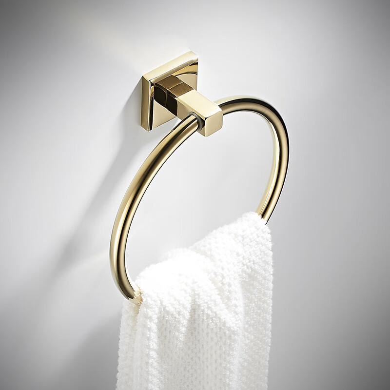 Golden Wall-Mounted Towel Rack