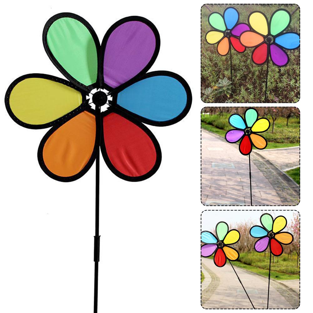 Wind Spinner Flower Windmill 1pc Colorful Fabric Windmill