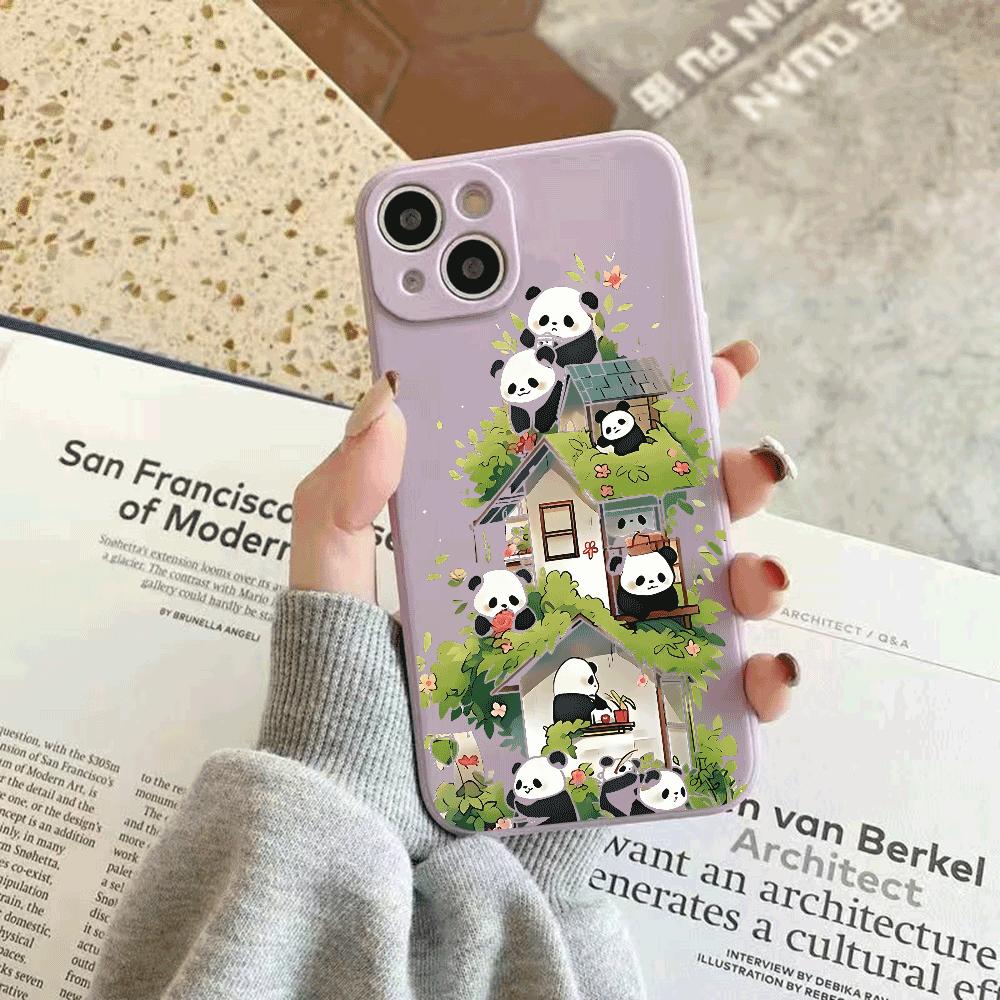 Panda silicone Phone Case for For Xiaomi Redmi Note 14 13 12 11 10 9 8 7 14 Pro Plus 4G 5G Anti-Scratch Slim Fit Trendy Cover