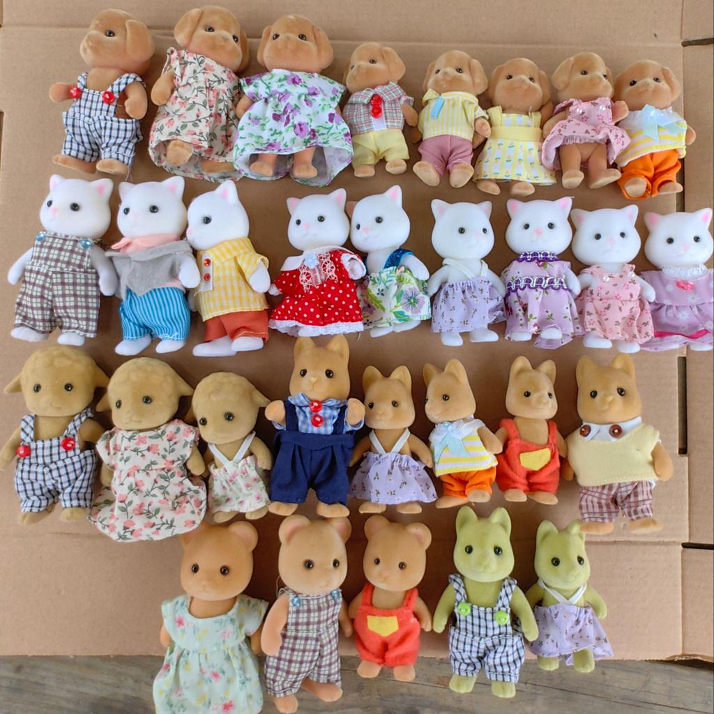1pcs Forest Animal Family 1:12 Dollhouse Furniture Mini Rabbit Bear Dog Cat Pets Dolls Figure Toy Dolls Kids Gifts