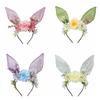 Colorful Rabbit Ears Headband Floral Bunny Ears Hair Hoop Cute Easter Headwear  Cosplay Headbands