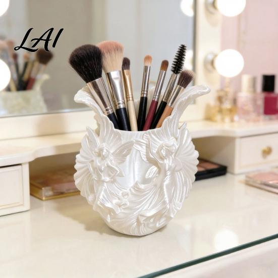 Stationery Organizer for Desk Makeup Brush Holder with Thickened Stable Base Fairies Decor Silk Holder Texture Storage Box Dressing Table Pens And