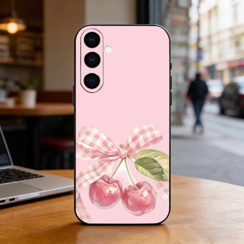 pink bows Phone Case For Samsung Galaxy A73,A72,A71,A70,A53,A52,A51,Soft Silicone Black Cover