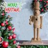 Wooden Unpainted Nutcracker Soldier Paintable Nutcracker Christmas Figures Wood Nutcracker Unfinished with Paint Kit for Kids