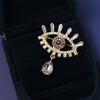 Hollow Out Devil Eye Brooch Pin Crystal Pendant Rhinestone Eye Brooches  Clothes Accessories