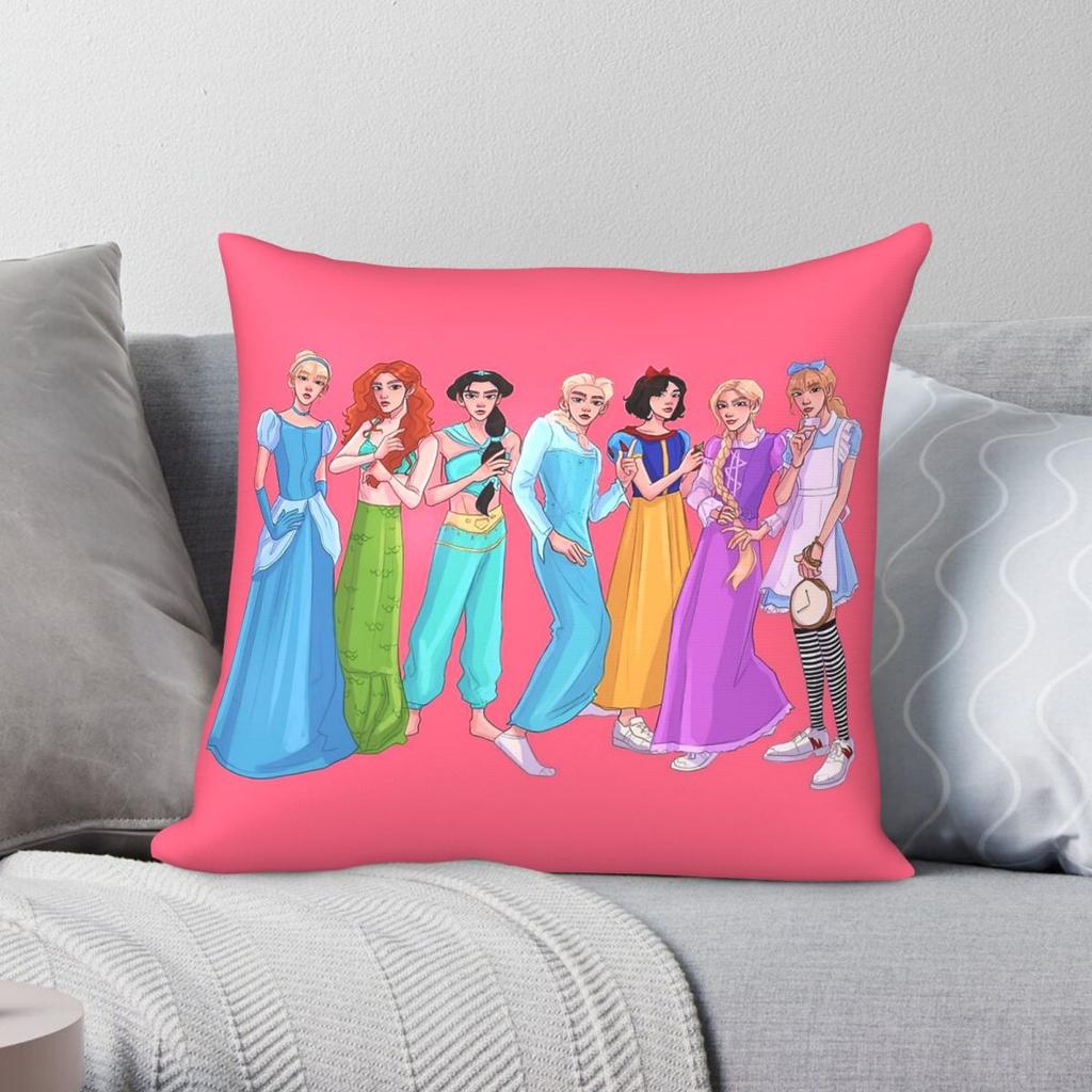 Wayv Princesses Square Pillowcase Polyester Linen Velvet Pattern Zip Decorative Throw Pillow Case Bed Cushion Cover x