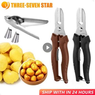 Multipurpose Chestnut Scissors Peeler Chestnut Shell Peeling And Leather Clip Cross Cutting Knife Chestnut Peeler For Kitchen
