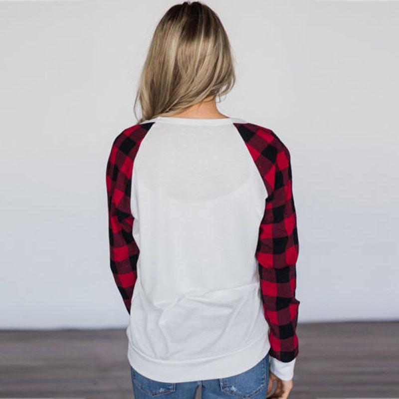 Striped Blouse Womens Plaid Long Sleeve Ladies Top T Shirt Loose Tops Casual