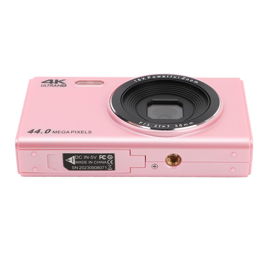 4K Digital Camera for Teens Kids 44MP 16X Digital Zoom Autofocus Anti Shake 2.4 Inch Screen   Compact Camera for Photography Travel  